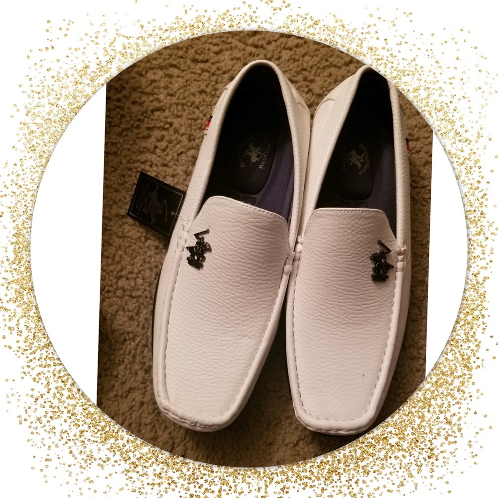 BEVERLY Hills Polo Mens white Loafers Shoes